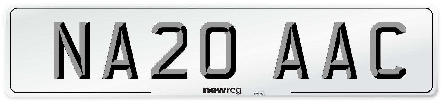 NA20 AAC Number Plate from New Reg